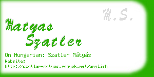 matyas szatler business card